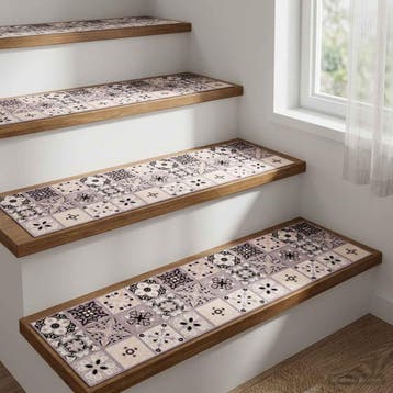vidaXL Traptredenmatten 15 st 76 x 20 cm Grijs en Zwart, Doe-het-zelf en Bouw, Verzenden, Nieuw