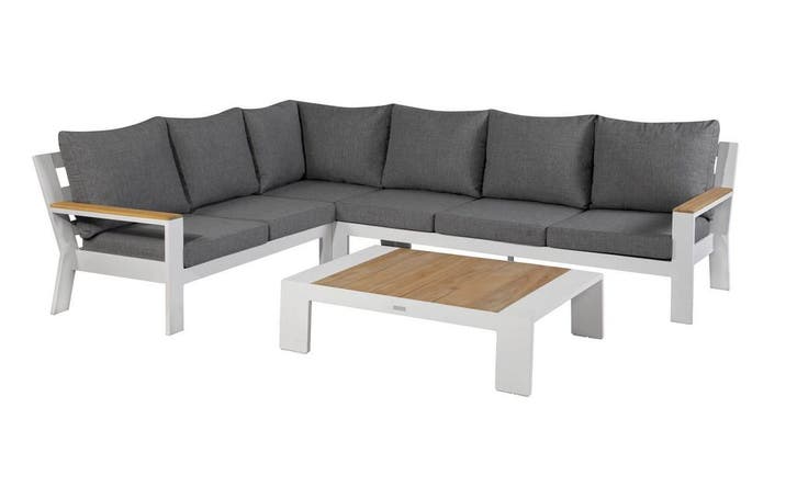 Exotan Valerie hoekbank wit links SALE |, Tuin en Terras, Tuinsets en Loungesets
