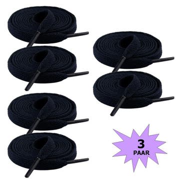 Fako Fashion - Schoenveters - Plat - 8mm - 120cm - 3 Paar -, Verzenden, Nieuw