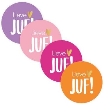 8x Sticker Lieve JUF (Stickers), Verzenden, Nieuw, Meerdere stickers