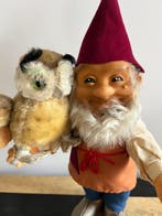 Steiff - Jouet Kabouter ‘Gucki’ en uil ‘Wittie’ - 1960-1970, Antiek en Kunst