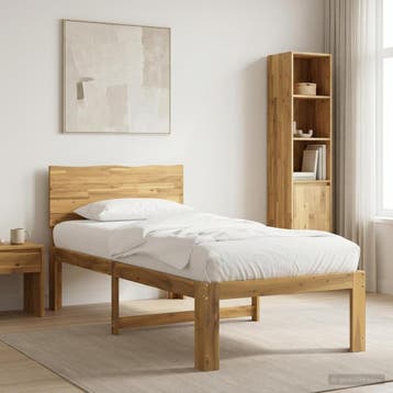vidaXL Eenpersoonsbed met hoofdbord ROSTOCK Wit 80 x 200 cm, Verzenden