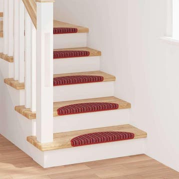 vidaXL Zelfklevende trapmatten 15 pcs Rood 56 x 17 x 3 cm, Verzenden, Nieuw