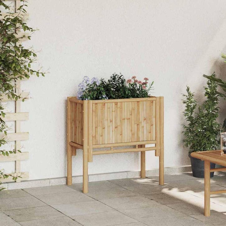 vidaXL Verhoogd bed Bruin 70 x 35 x 70 cm Bamboe, Tuin en Terras, Bloempotten, Nieuw, Verzenden