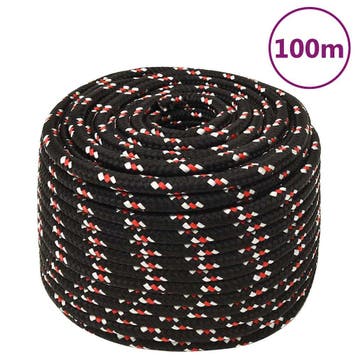vidaXL Boot touw 14 mm 100 m polypropyleen zwart, Verzenden, Nieuw