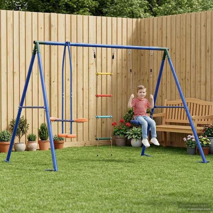 vidaXL Buiten Schommelset Meerkleurig 263 x 185 x 185 cm, Kinderen en Baby's, Speelgoed | Buiten | Speeltoestellen, Nieuw, Verzenden
