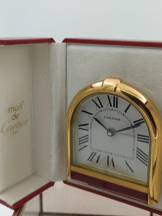 Tafelklok - Cartier - Verguld - 1980-1990 - Tafelklok, Antiek en Kunst, Antiek | Klokken