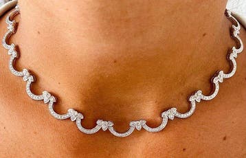 Collier - 18 carats Or blanc Diamant (Naturelle), Nieuw
