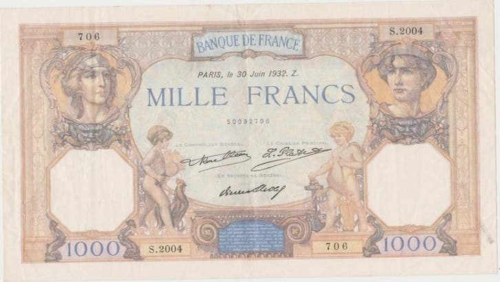 1 000 Francs France Frankreich Fay 37/07 1000 Francs Cere..., Postzegels en Munten, Bankbiljetten | Europa | Niet-Eurobiljetten