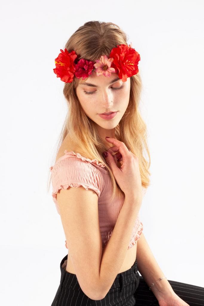KIMU® Handgemaakte Bloemenkrans Haar Rood Rode Bloemen Haarb, Vêtements | Femmes, Costumes de carnaval & Vêtements de fête, Enlèvement ou Envoi