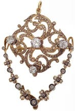 Pendentif - 18 carats Or jaune Diamant (Naturelle) - Diamant