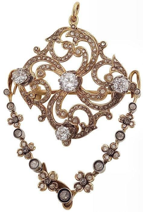 Pendentif - 18 carats Or jaune Diamant (Naturelle) - Diamant, Bijoux, Sacs & Beauté, Bijoux anciens