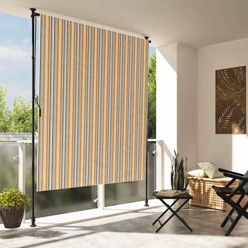 vidaXL Rolgordijn voor buiten 200x270 cm stof en staal geel, Verzenden