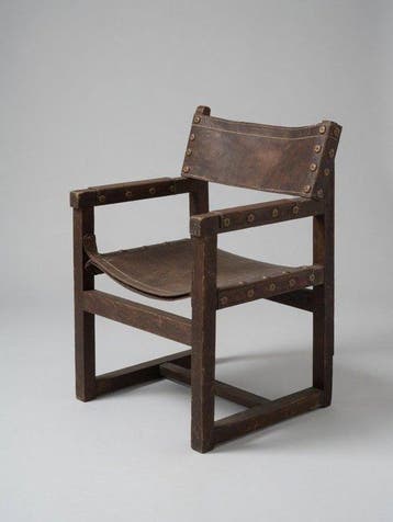Biosca - Stoel - Hout, Leder - Een paar vintage fauteuils.