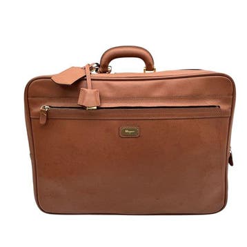 Salvatore Ferragamo - Grained Leather 2Way Travel Bag Brown