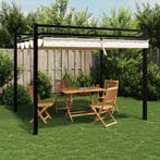 vidaXL Prieel met uittrekbaar dak 3x3 m aluminium, Verzenden