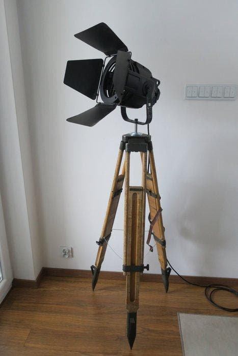 Theater Lamp - Staande lamp - Aluminium, Staal, Hout, Antiek en Kunst, Antiek | Wandborden en Tegels