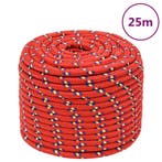 vidaXL Boottouw 12 mm 25 m polypropyleen rood, Verzenden, Nieuw