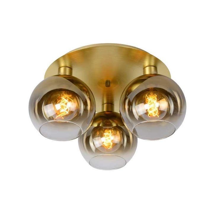 Lucide MARIUS - Plafonnière - 3xE27 - Mat Goud /, Huis en Inrichting, Lampen | Losse lampen, Nieuw, Verzenden