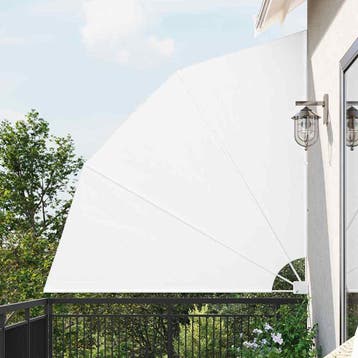 vidaXL Balkon Privacy Scherm 210 x 210 cm Polyester Wit, Verzenden, Nieuw