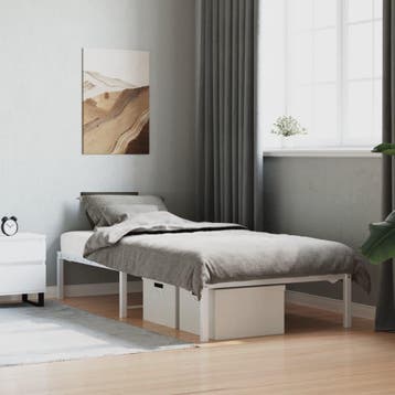 vidaXL Bedframe metaal wit 90x190 cm, Verzenden, Nieuw