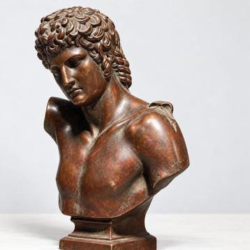 Beeldje - Classical Bronze Male Bust - Hars