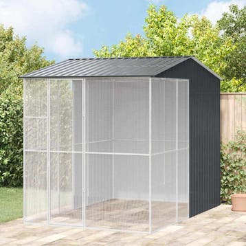 vidaXL Vogelkooi Antraciet 215 x 310 x 247 cm Gegevens staal, Verzenden, Nieuw