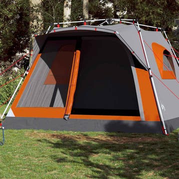 vidaXL Gezinstent 7-persoons snelontgrendeling grijs en, Caravanes & Camping, Verzenden