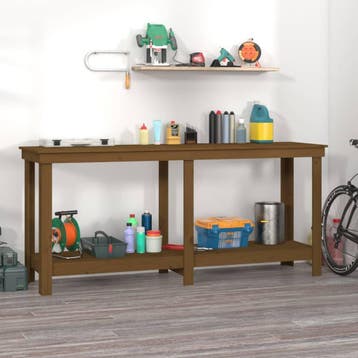 vidaXL Werkbank 180x50x80 cm massief grenenhout honingbruin, Verzenden