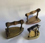 Strijkijzer (3) - Messing - Delicaat én zwaar antiek, Antiek en Kunst, Curiosa en Brocante