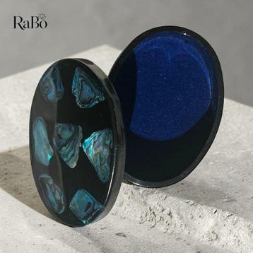 Decoratieve juwelendoos met echte paua-schelpinleg –