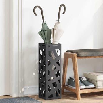 vidaXL Regen Paraplu Stand met opslag Zwart 15,5 x 15,5 x 49, Verzenden, Nieuw