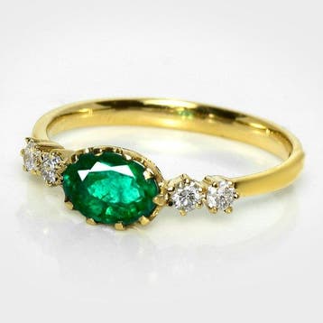 Zonder minimumprijs - Ring - 14 karaat IGI 0,70 ct Zambia, Nieuw