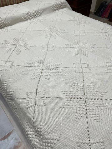 Couverture double faite à la main au crochet - Couverture -, Antiek en Kunst