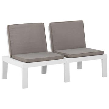 vidaXL Loungebank met kussen kunststof wit, Verzenden, Nieuw