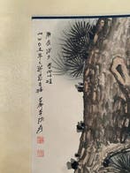 Inkt en kleur op papier, hangende rol. Geleerde. - Papier -