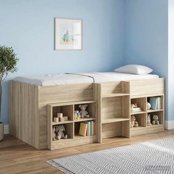 vidaXL Kinderhoogslaper Sonoma Eiken 100 x 200 cm Bewerkt, Verzenden