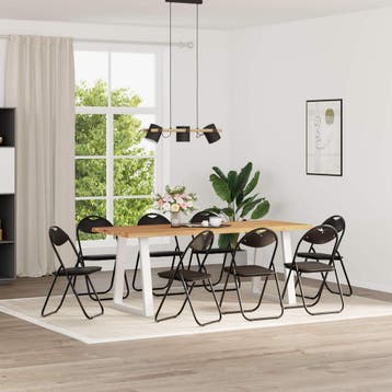 vidaXL Inklapbare stoel 8 st Kunstleer Zwart 48 x 43,5 x 81, Verzenden, Nieuw