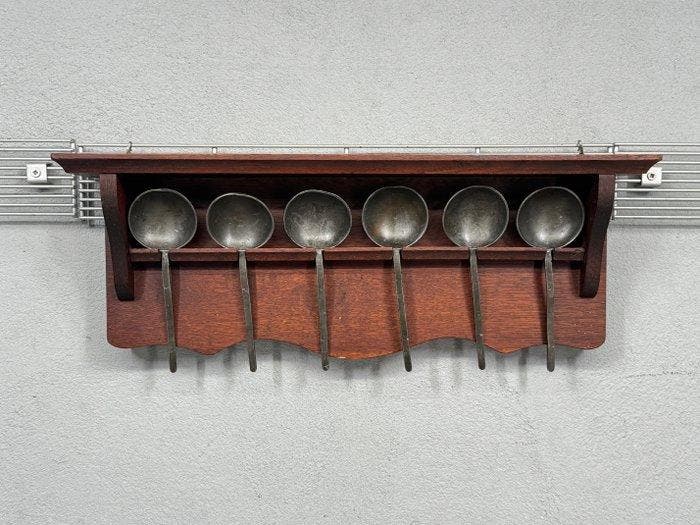 Antiek lepelrek - Lepel - Hout, Tin, Antiek en Kunst, Curiosa en Brocante