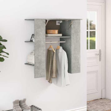 vidaXL Halmeubel 97,5x37x99 cm bewerkt hout betongrijs, Verzenden, Nieuw