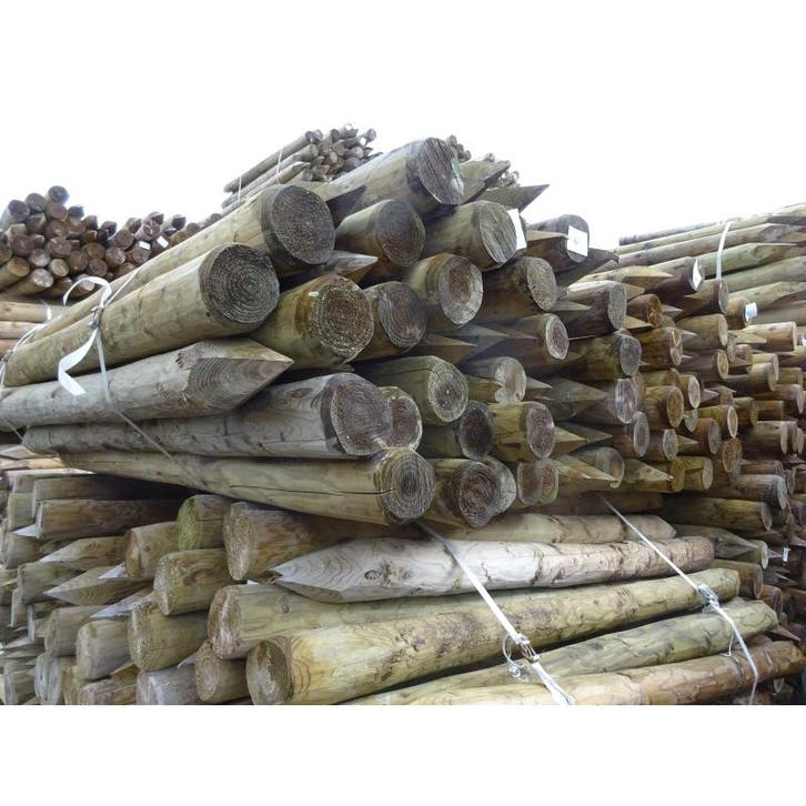 Houten paal weidepaal gepunt ontschorst, hoogte 250 cm, Animaux & Accessoires, Box & Pâturages