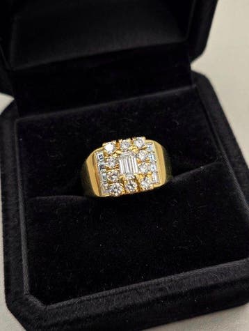 Bague - 18 carats Or jaune Diamant (Naturelle) - Diamant, Nieuw