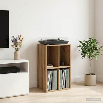 vidaXL Platenkast Artisanaal eiken 44,5 x 36,5 x 74,5 cm, Maison & Meubles, Accessoires pour la Maison | Étagères pour CD & DVD