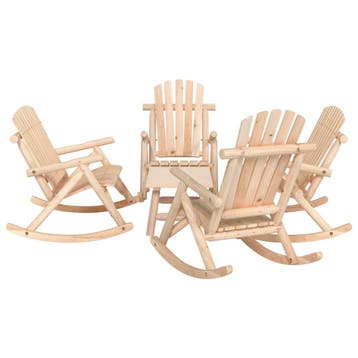 vidaXL 5-delige Loungeset massief vurenhout, Tuin en Terras, Verzenden, Nieuw, Loungeset