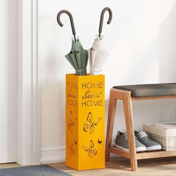 vidaXL Regen Paraplu Stand Mosterdgeel 15,5 x 15,5 x 49 cm, Verzenden, Nieuw