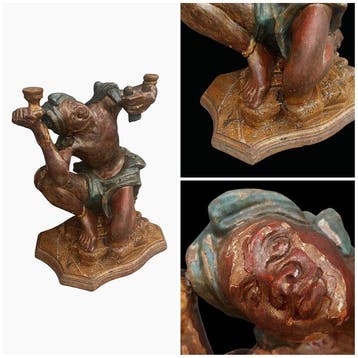 sculptuur, Moro veneziano - XIX secolo - 55 cm - Hout