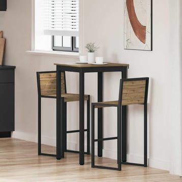 vidaXL Staande Bartafel Bewerkt hout Vierkant, Huis en Inrichting, Tafels | Eettafels, Verzenden, Nieuw