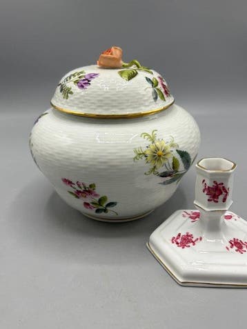Herend - Bocal (2) - Porcelaine - Bocal et bougeoir