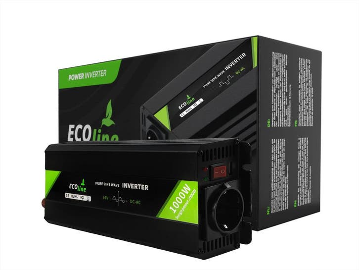 Omvormer 24V Naar 220V/230V - 1000w  - Zuivere sinus, Auto-onderdelen, Elektronica en Kabels, Nieuw, Verzenden