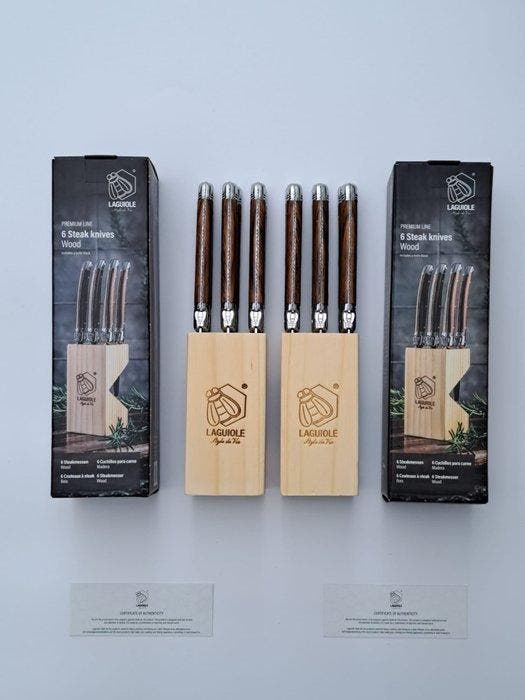Laguiole - 12x Steak Knives - Brown - style de -, Antiek en Kunst, Antiek | Keukengerei